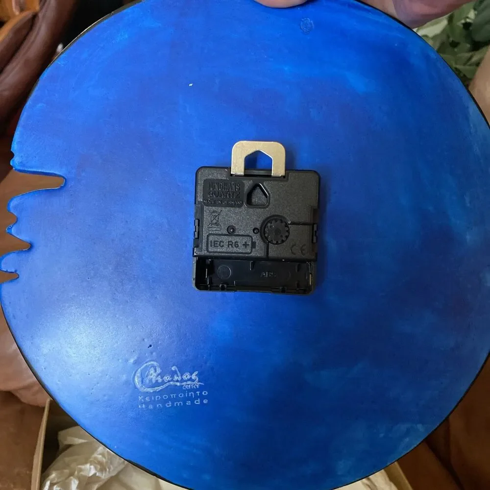 Handmade Santorini Clay Wall clock Still in box